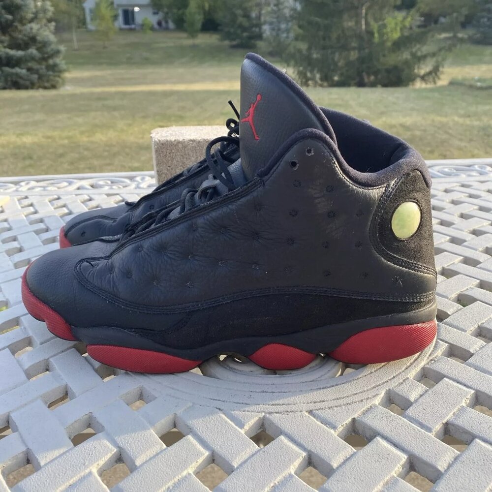 Mens Nike Jordan 13 XIII Retro Dirty Bred 2014 Size 11.5 Black & Red 414571 003
